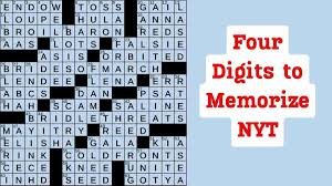 four digits to memorize nyt